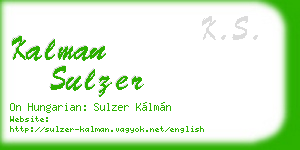 kalman sulzer business card